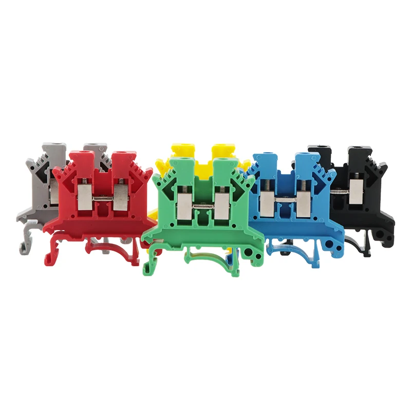 10Pcs Din Rail Terminal Block UK-2.5B Wire Electrical Conductor Universal Connector Screw Connection Terminal Strip Block UK2.5