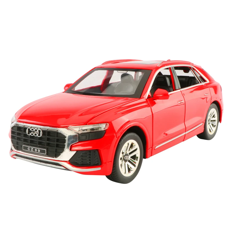 

Luxurious decoration 1:28 simulation of Q8 car model Alloy Pull Back Model Car Model Toy Sound Light Pull Back model accessories