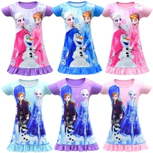 Высокое качество новая модель: 2 для девочек с принтом «Принцесса Эльза», «Принцесса Анна» платье 3D Печатный Рождественский костюм для девочек; сезон лето; Vestidos