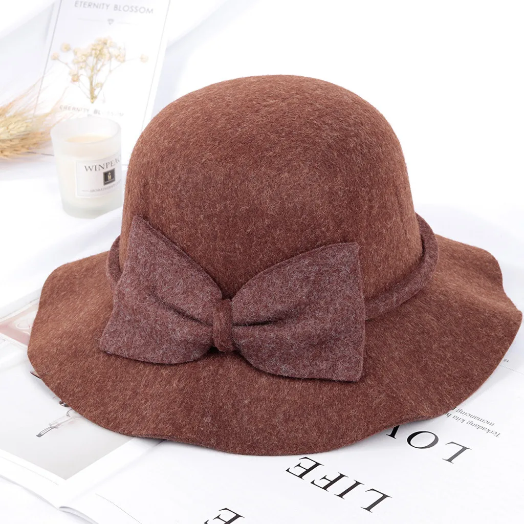 Feitong шапка женская Осень Зима Мода Повседневная шляпа купол британский Топ ведро шляпа шапка женская