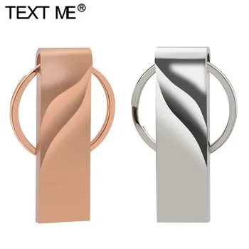 

TEXT ME Metal Mini USB Flash Drive 128GB 64GB 32GB 16GB 8GB Pendrive Cle USB Flash Stick Pen Drive 8 16 32 64 128 GB USB Stick