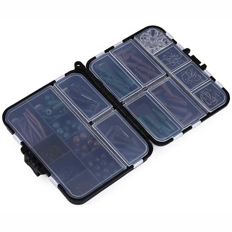 Carp Fishing Tackle Box Swivels Hooks Sleeve Rubber Tube Clip Bead Hair Rigs Fishing Tackle Boxes