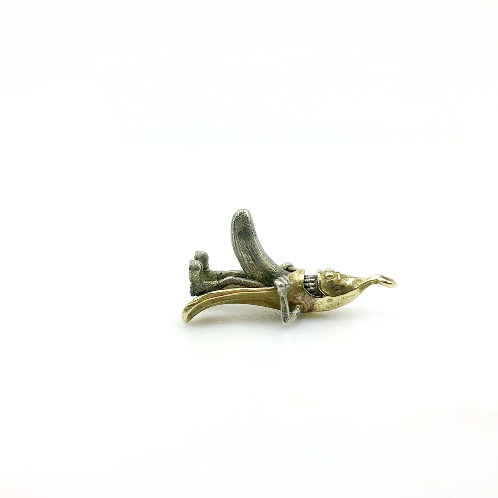 EDC Brass Key Ring Little Funny Banana Man Keychain Outdoor Tool Accessories DIY Pendant