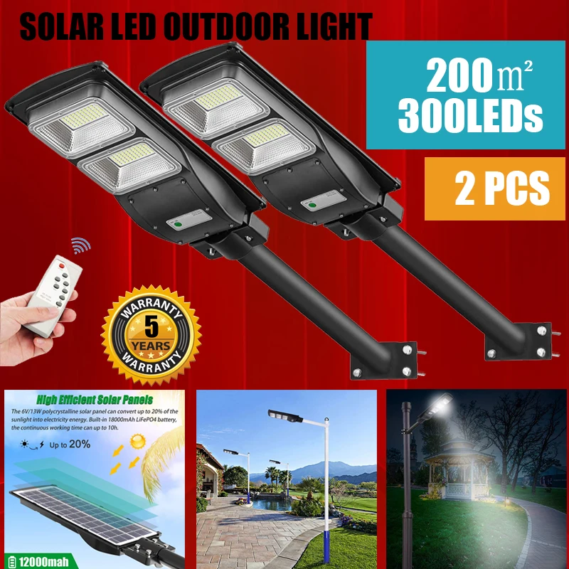 Solar Street outdoor Light  lamp Panel  With Remote Control And Human Body Induction Light Control Suitable For Garden Payground solar powered fairy lights Solar Lamps