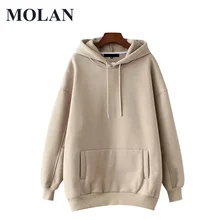 

MOLAN Oversized Women Hoodie Fashion Fleece Sweatshirts Vintage Long Sleeve Pockets Warm Female New Pullovers Chic Tops