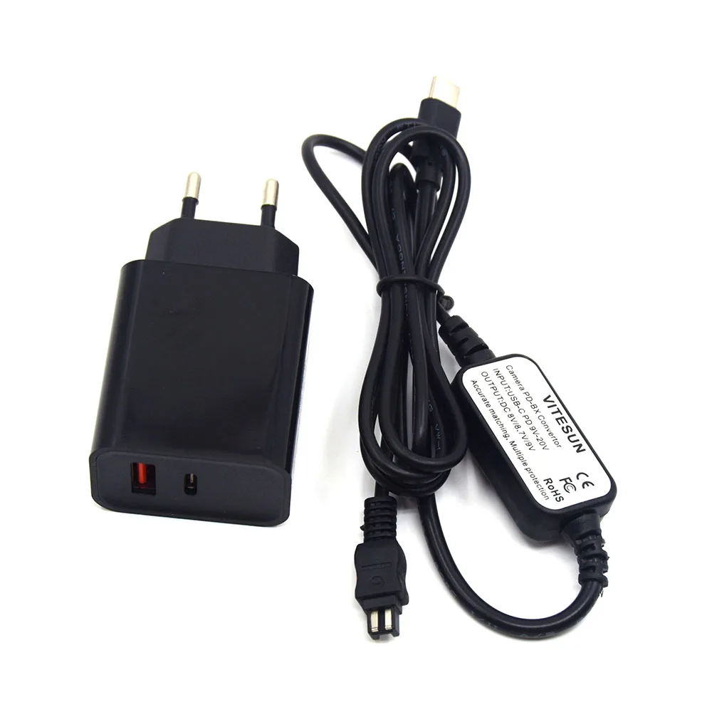 充電器とバッテリーアダプターケーブル,pd充電器,AC-L200,l200c,l200d