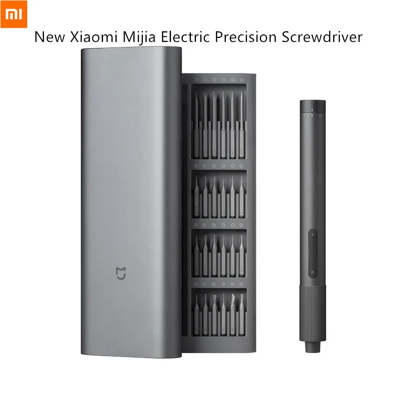 Xiaomi Mijia Electrical Precision Screwdriver Kit 2 Gear Torque 24pcs S2 Bits Repair Tool Type-C Charging Magnetic Aluminum Case