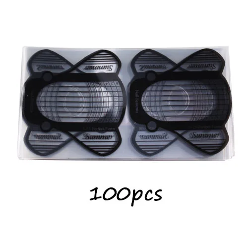 100PCS Finger Angel 50/100/500 шт Пластик прозрачный черный Би Форма формы для наращивания ногтей советы инструмент для маникюра-моментальный эффект! УФ гель - Цвет: 100PCS