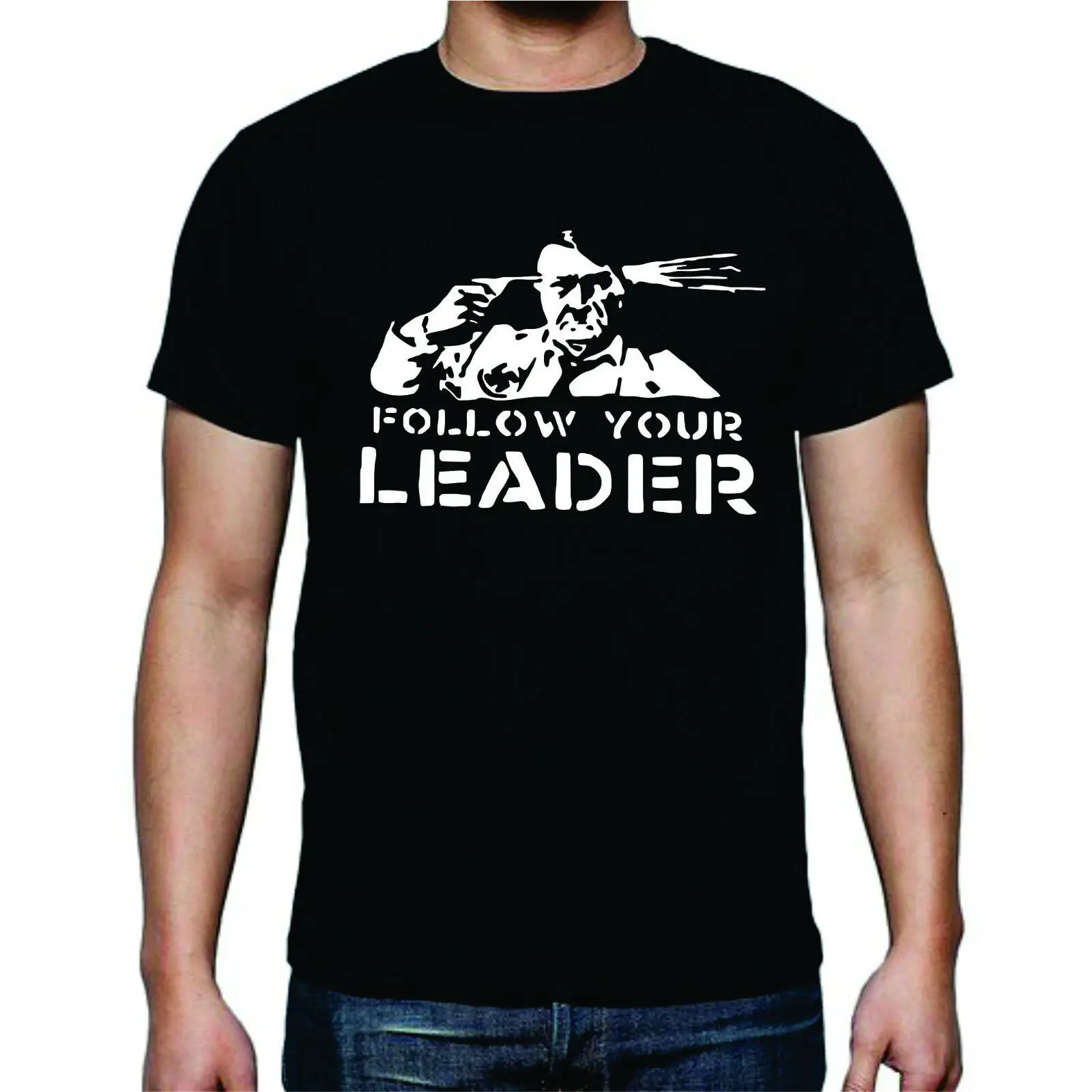 Мужская хлопковая футболка с принтом Follow Your Leader модная облегающая лето 2020 |
