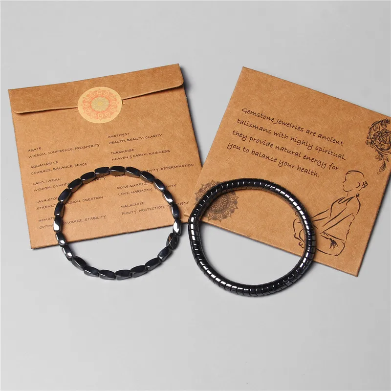 Почтовая посылка для Гематитовых браслетов мужские ограненные неровные формы