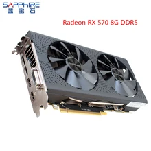 SAPPHIRE AMD Radeon RX570 8GB видеокарты RX570 б/у карта, видеокарта GDDR5 256bit PCI Express 3,0 настольный компьютер для игрового ПК
