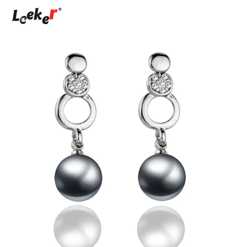 LEEKER Винтажные Ювелирные изделия серые белые серьги с имитацией жемчуга женские