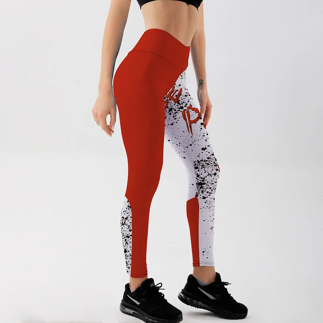 amazon leggings Fitness High Waist Red Leggings For Fitness Ladies Sexy Letter Printed Gym Sports Workout Leggings Push Up Fitness Female Leggin yoga pants for women