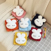 Детская Холщовая Сумка через плечо с милым мультяшным плюшевым Кроликом, сумки-мессенджеры, модные аксессуары, сумка для девочек