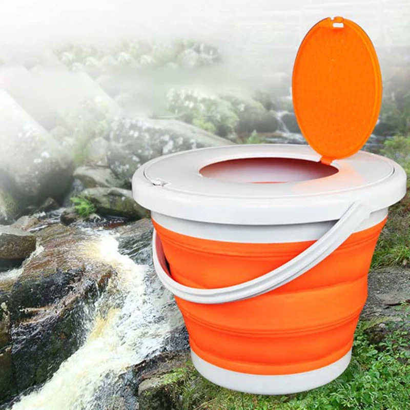 Portable Folding Bucket Foldable Basin Tourism Outdoor Folding Bucket with Lids Fishing Camping Car Wash Bucket Outdoor Camping