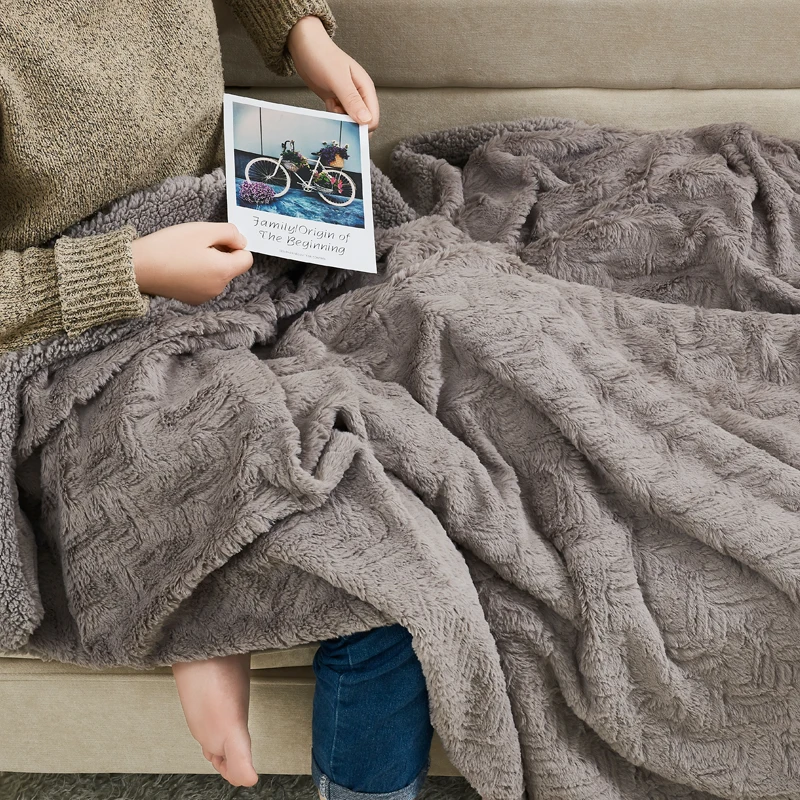 Плюшевое бархатное одеяло PHF из искусственного меха мягкое - Цена: 