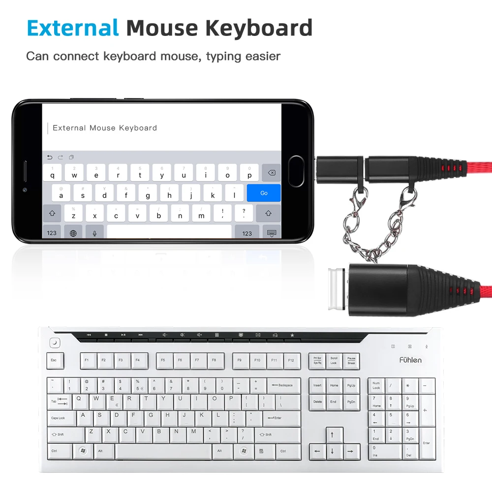 2в1 Type C Male + Micro USB To 2 0 интерфейс Женский OTG Кабель адаптер портативный Быстрый