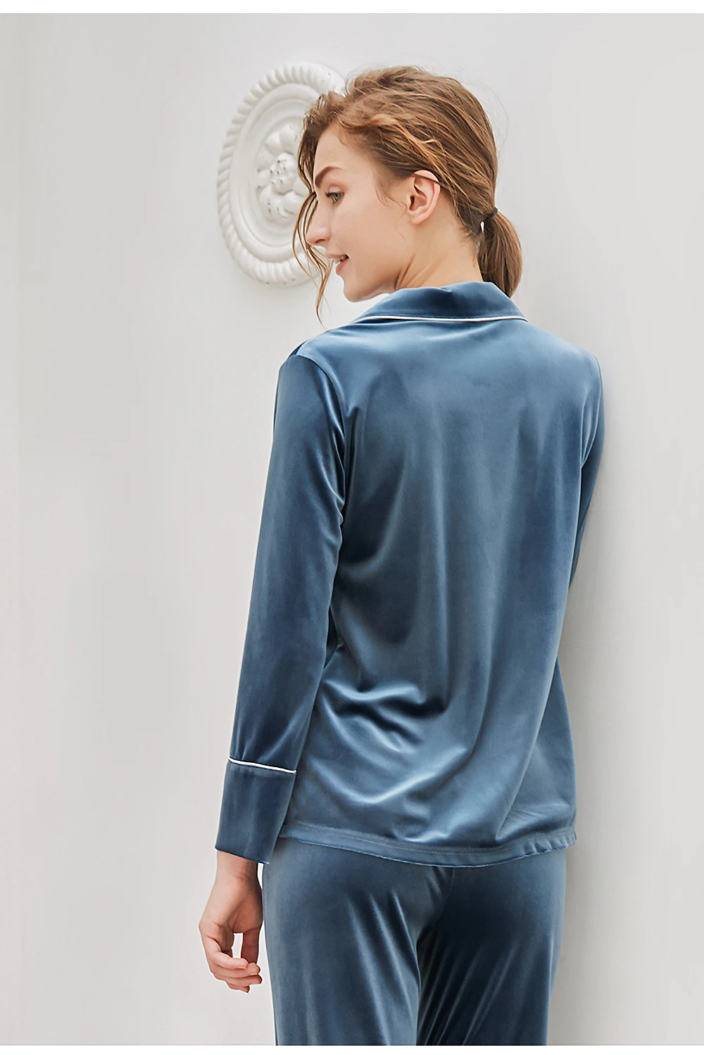 Winter Pajama Warm Pajamas for women pajamas set nightwear ladies pajamas sets Gold velvet homewear Women long sleeve sleepwear