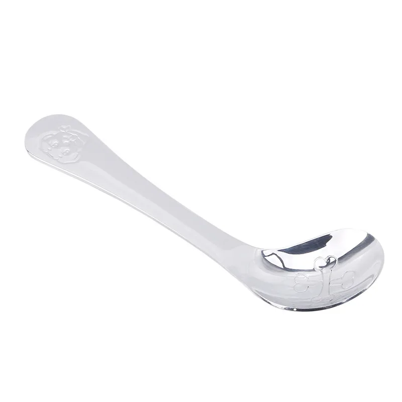 1Pcs Kids Tableware Stainless Steel Feeding Spoon Cute Cartoon Animal Pattern Spoons Children Dessert Ice Cream Tableware Set - Цвет: Dog