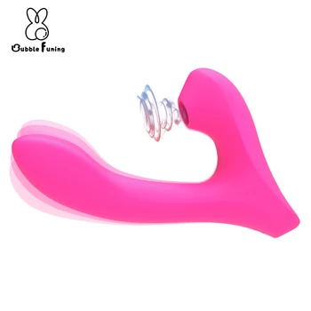 New 2 IN 1 Clit Sucker Vagina Sucking Vibrator 10 Speeds Vibrating Clitoris G Spot Stimulator Erotic Sex Toy for Women Sex Toys 5