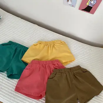 

2020 New Boys Girls Shorts Cotton Linen Fashion Summer Kids Shorts 1-7 Years QH688