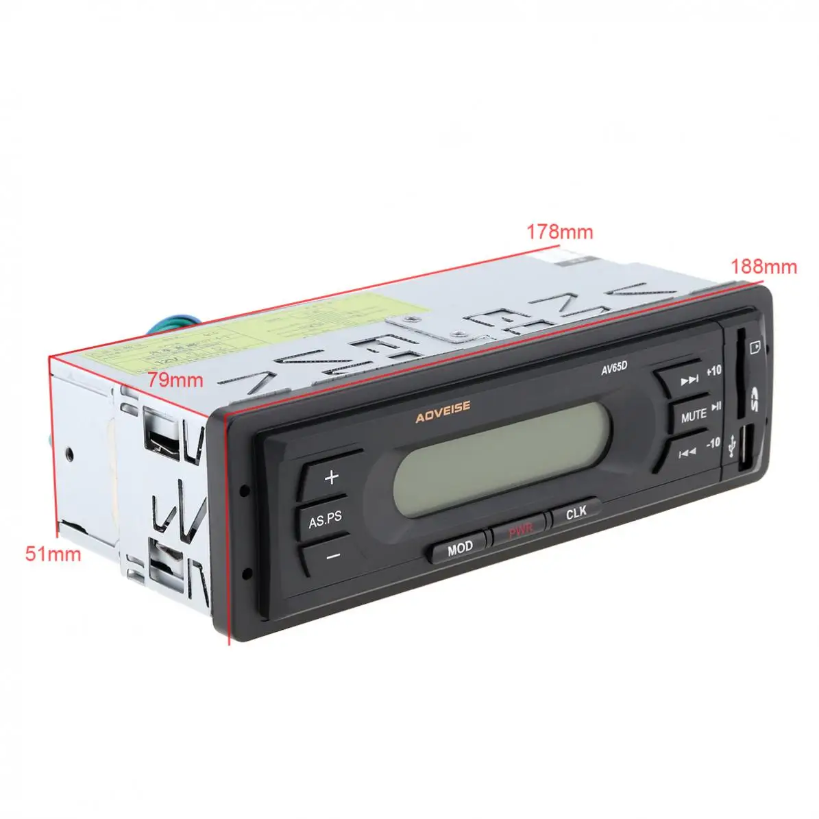 AV65D 12 В lcd автомобильный аудио стерео радио с функцией отключения звука USB SD MP3 мультимедийный музыкальный плеер FM радио