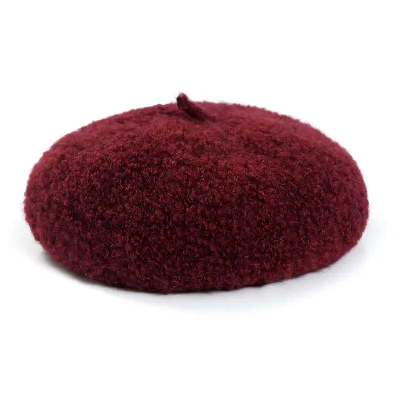 Новые женские шляпы-федоры из чистой шерсти купольные зимние шляпы для женщин цветочные повседневные брендовые теплые женские осенние мягкие шляпы для девочек - Цвет: wine red