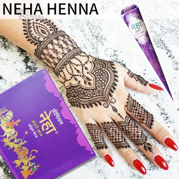 

1pc Brown Neha Hina-Henna Mehndi Cones Herbal Temp Tattoo Ink Body Paint
