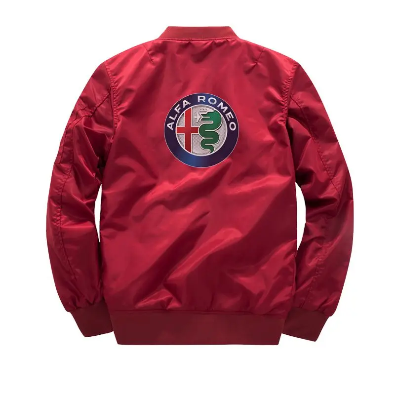 Alfa Romeo куртки мужские Военный стиль 6XL 7XL 8XL куртка брендовая одежда пальто Бейсбол повседневное пилот мода зима YZ754 - Цвет: Thin Wine