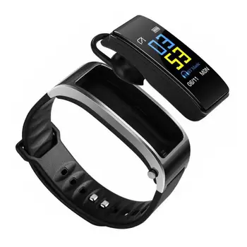 

2019 New Blood Oxygen Pressure Heart Rate Monitor Pedometer Smart Watch & Bluetooth Earphone Wristband
