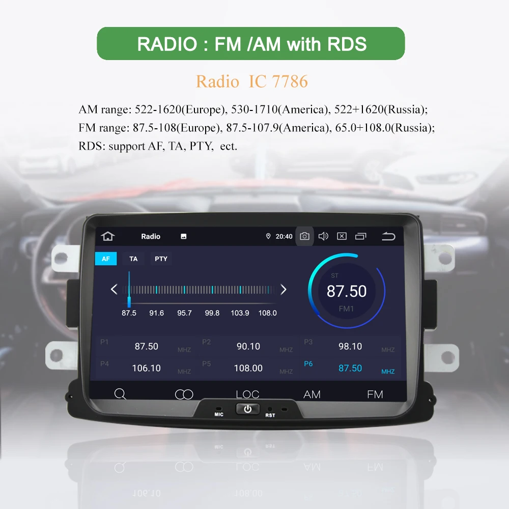 Top Bonroad 8" Android 9.0 Car Multimedia Player For Renault Duster Dacia 2012-2015 Car Radio Ram GPS Navigation 4G Rom 64G 4