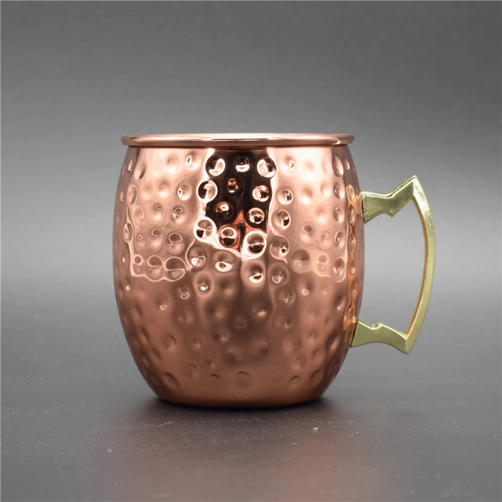 STAINLESS STEEL WITH COPPER PLATED MOSCOW MULE CUP MUG Hammered 5 Types