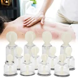 12pcs Hand Twisting Rotational Acupunture Vacuum Cupping Set Massage Cupping Cup Manual Suction Cups Cupping Therapy Kit Health