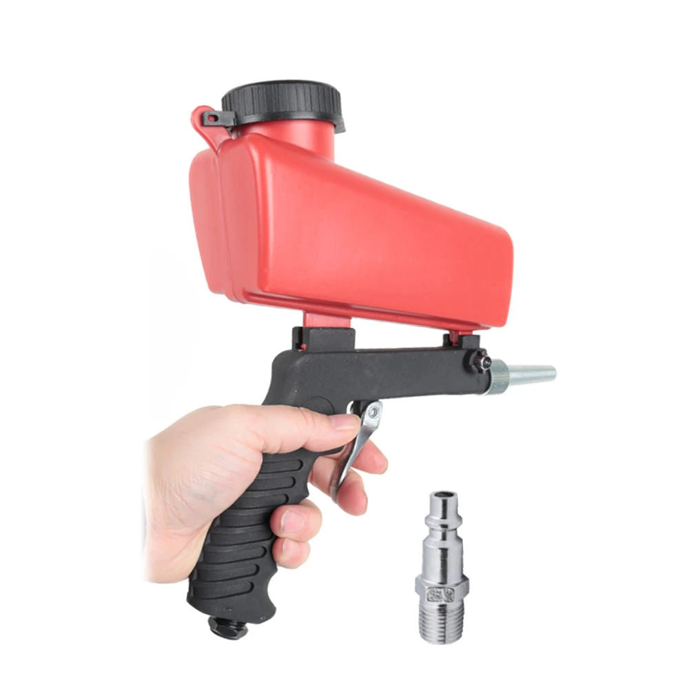 

90psi Gravity Sandblasting Gun Portable Pneumatic Small Sand Blasting Machine Adjustable Pneumatic Sandblasting Tool Sets