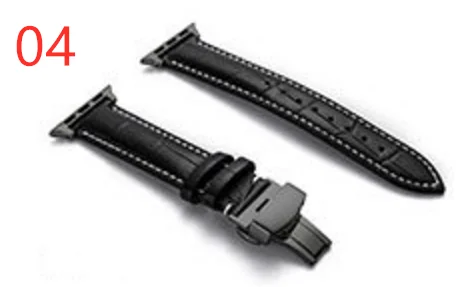 04 Ремешок из натуральной кожи для Apple watch band 44 мм 40 мм ремешки с пряжками Iwatch series 5 4 3 42 мм 38 мм браслет на запястье - Цвет ремешка: 04