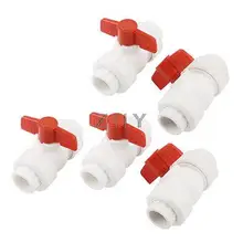 5 шт. красная Т-образная ручка 24 мм x 24 мм отверстие внутренний диаметр полипропиленовый шаровой клапан соединение адаптер
