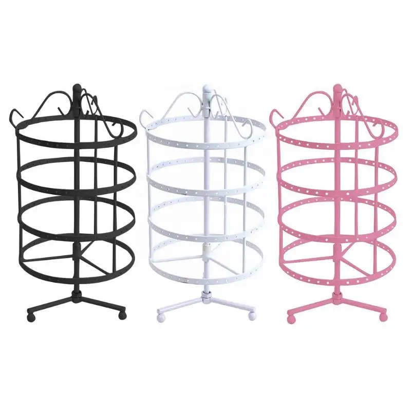 

144 Holes 4 Tiers Round Rotatable Display Earring Women Jewelry Stand Rack