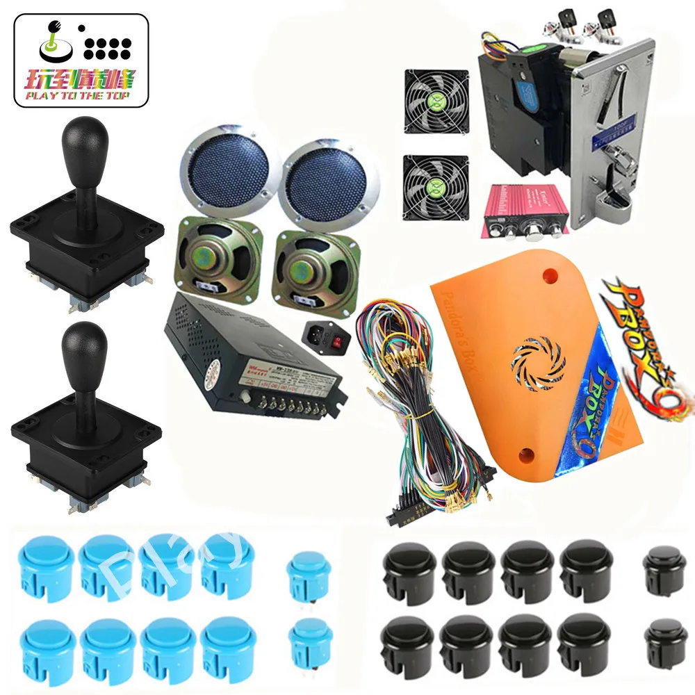 

DIY kit Pandora box 9 1500 in 1 arcade game cabinet machine with jamma board kit with Happ joystick button power supply speaker