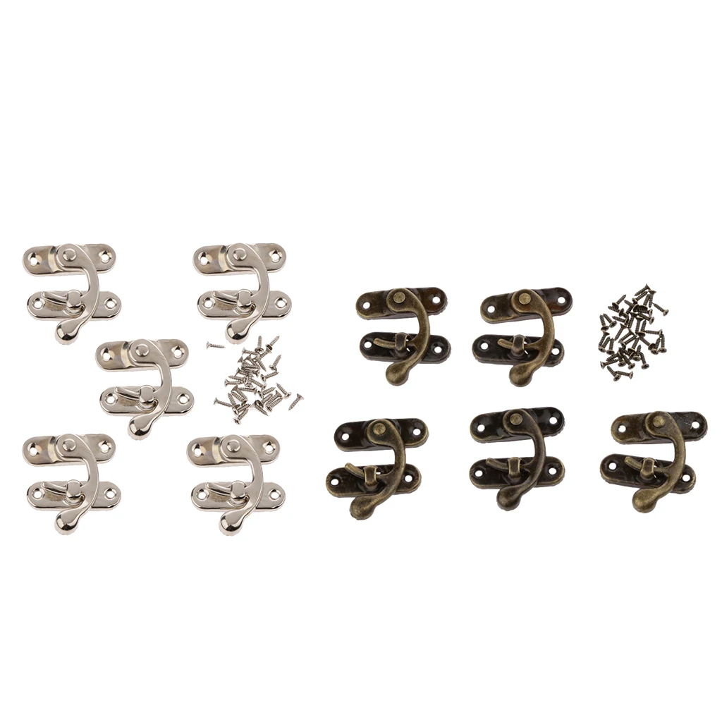 10 Sets Swing Bag Clasps Leather Craft For Wooden Case Jewelry Box Latch