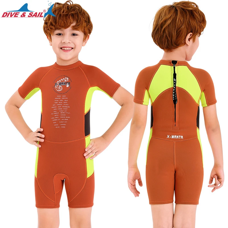 Kids Wetsuit Shorty One Piece Neoprene Suit 2 5mm Back Zip Keep Warm For Swim Surf Dive Scuba Dive Snorkeling Boys Girls Wetsuit Aliexpress