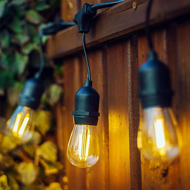 

Christmas String Light Vintage Bulbs Garland Wedding Garden Party Led Fairy Lights for Outdoor Home Decoration Holiday Lighting