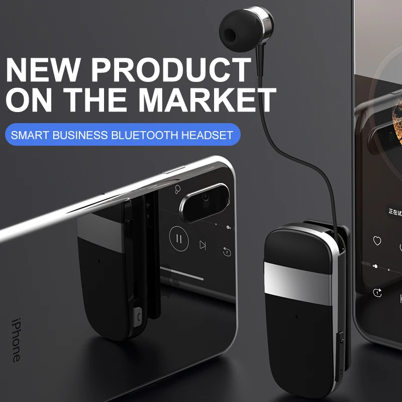 K53 Mini Wireless Fone de ouvido Bluetooth Headset Call Remind Vibration Clip Business Auriculares Earphone Handsfree Headphone 4