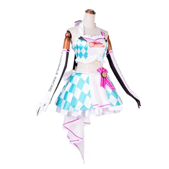 

Hatsune Miku Cosplay Costume Racing Girl Cosplay Suit For Children Kids Educational Toys Birthday Christmas Gift - XL L M S XS