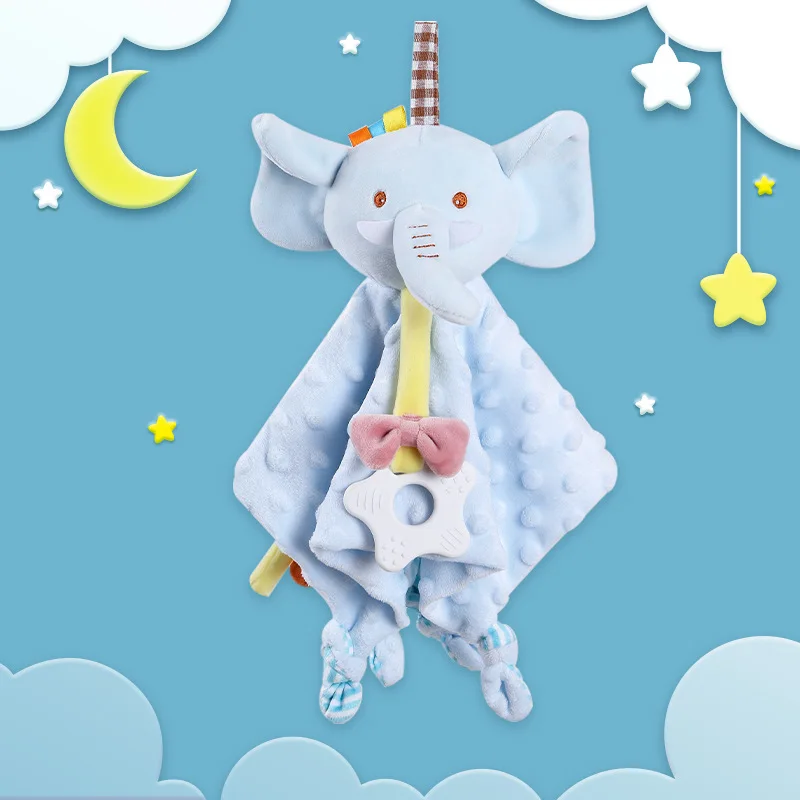 couverture doudou éléphant bleu