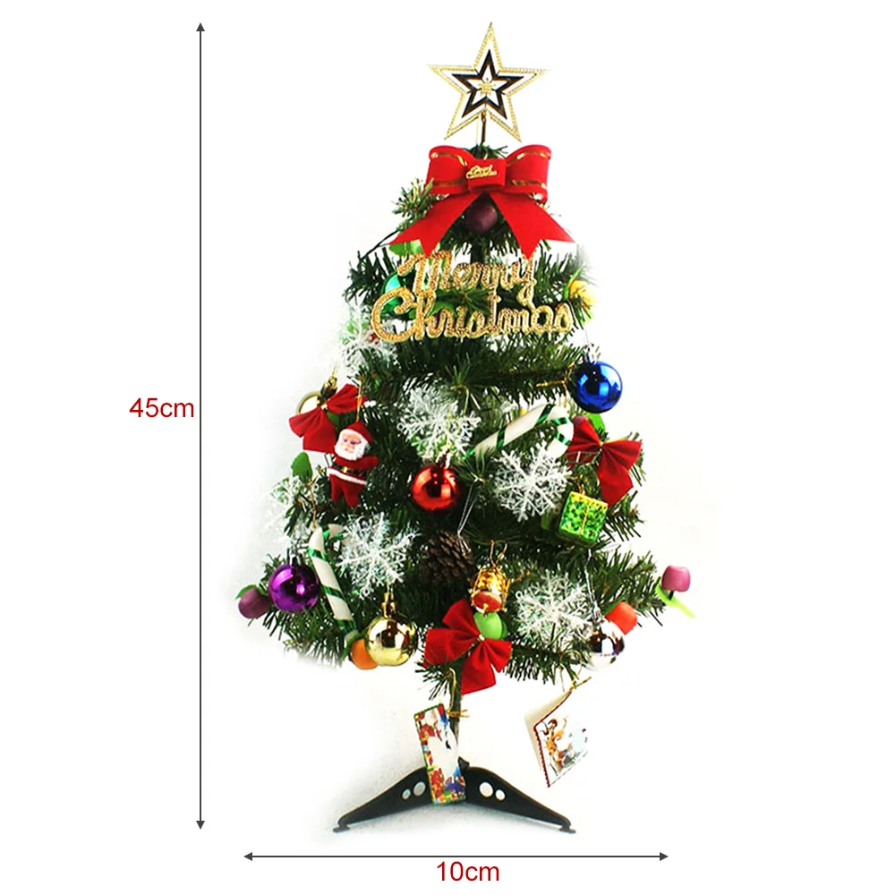Рождественская елка искусственные елки с орнаментом 30/45/60 см Новогоднее украшение Семья рождественские украшения - Цвет: 45cm