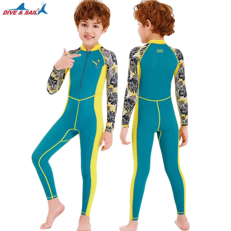 UPF traje de baño de cuerpo completo para niños y niñas, 50 +, completa, mangas para piernas, protección solar UV, una pieza|Bodis| - AliExpress