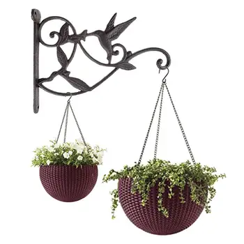 

Iron Garden Supplies Flower Basket Bracket Cast Iron Bracket Flower Stand With Screws For Bird Feeder Flower Pot Lantern