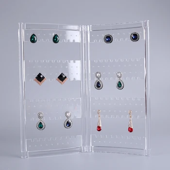 

Transparency Two Pages Screen Jewelry Earrings Bracelets Necklaces Jewelry Display Stand