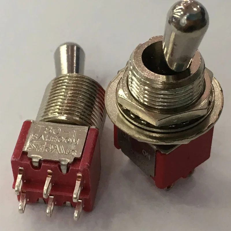 1 пьезы 12 мм DPDT 6Pin 2 позисиона вкл. Выкл. Поддерживаемый мини-прерыватель для манго