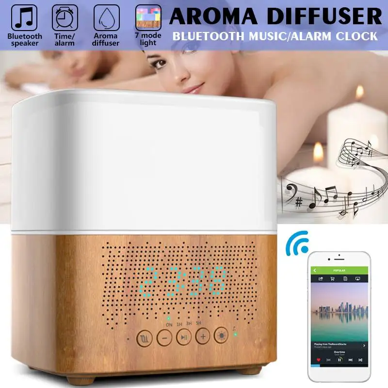 

300ml sonic Diffusers Humidifiers Time Display,bluetooth Music,LED Night light,Alarm Clock for Home Office